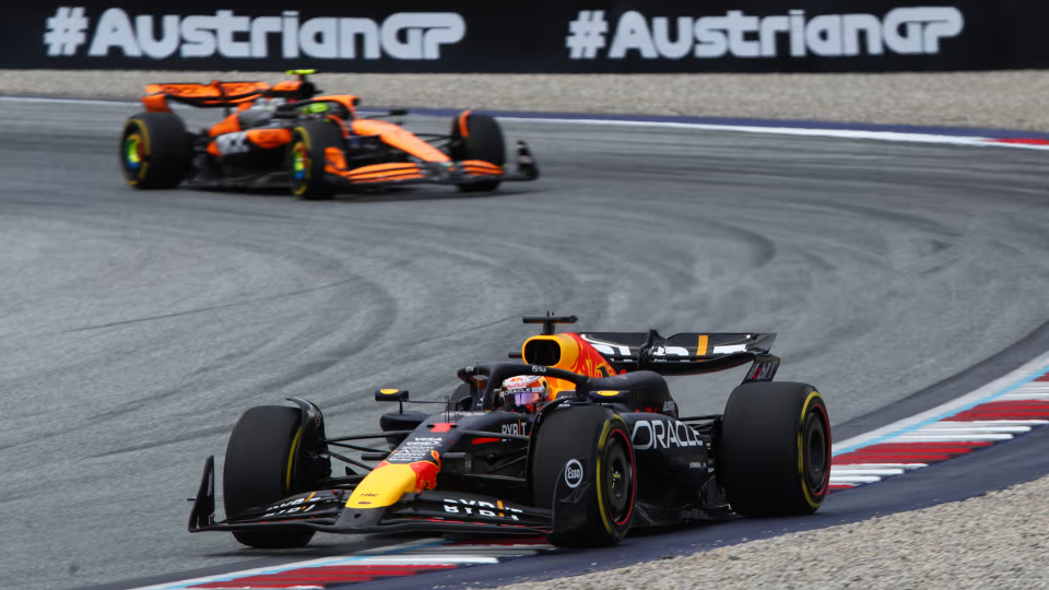 Verstappen started to struggle with his tyres in the middle stint as Norris chased him down
